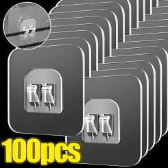 Wholesale Self Adhesive Wall Hooks Transparent Traceless Waterproof Storage Hanging Hangers for Home Kitchen Bathroom Gadgets