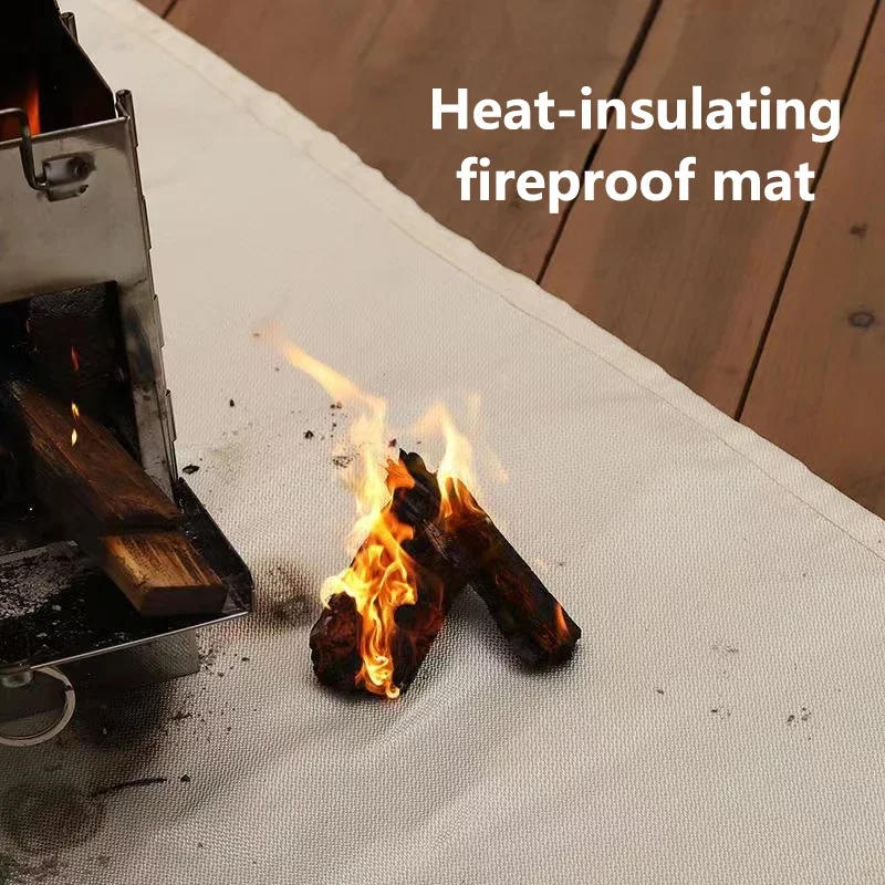 Description Picture 2 of itemOutdoor Camping Fireproof Cloth Picnic Barbecue Insulation Mat Flame Retardant High Temperature Fire Blanket Fiberglass Mat