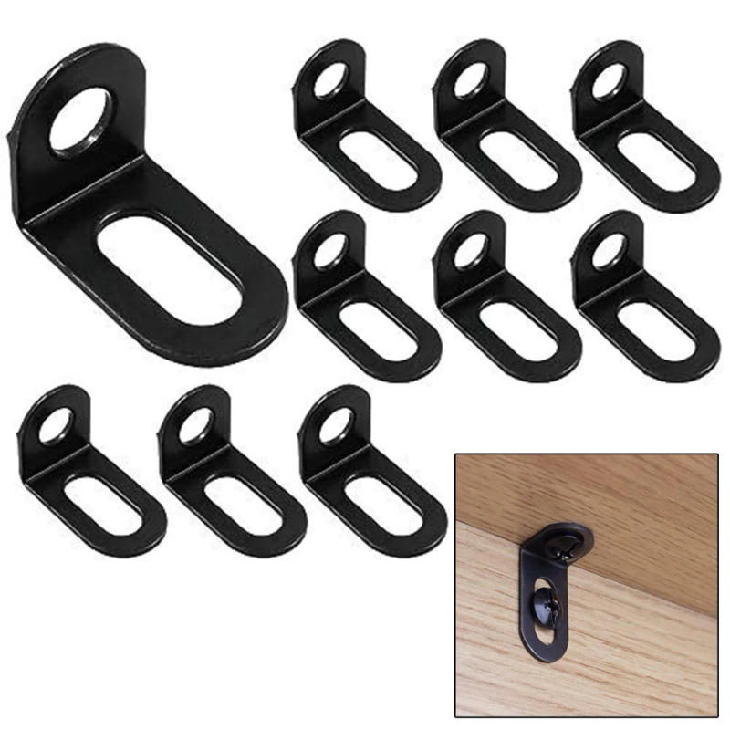 Description Picture 3 of item10pcs Stainless Steel Corner Brackets Black Right Angle L Shape Brace Bracket For Wardrobes Cabinets Chairs Home Hardware