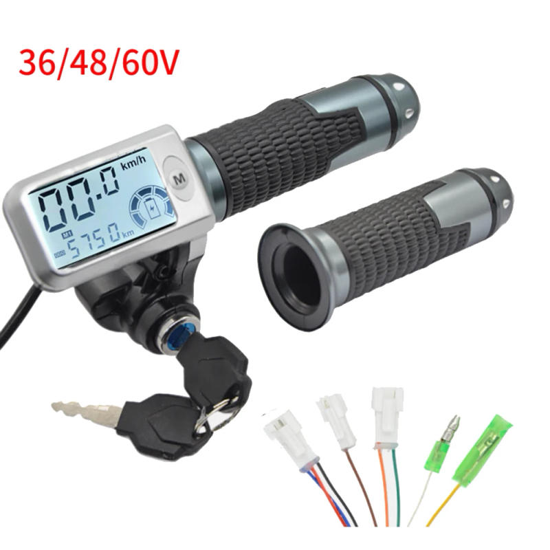 Description Picture 3 of item1 Pair Electric Bicycle Throttle Grip With LCD Display 36-60V Speed Control Throttle For E-Bike Scooter  Handlebar Accelerator