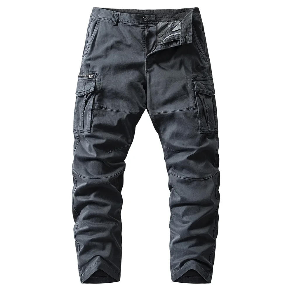 Description Picture 3 of itemMen Cargo Pants Cotton Casual Multi Pocket New Tactical Pants Male Outwear Loose Straight Slacks Long Trousers Training
