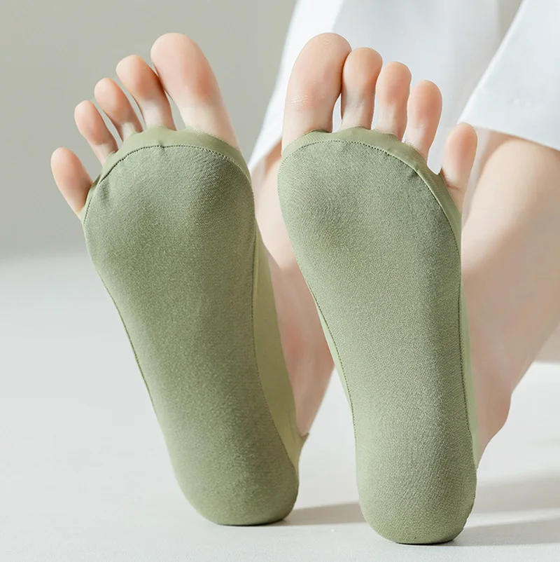 Description Picture 3 of itemSummer Cotton Thin Open Toe Sock Slippers Low Tube Invisible Boat Socks Sweat Absorption Deodorant Sock Slipper Sandal Underwear