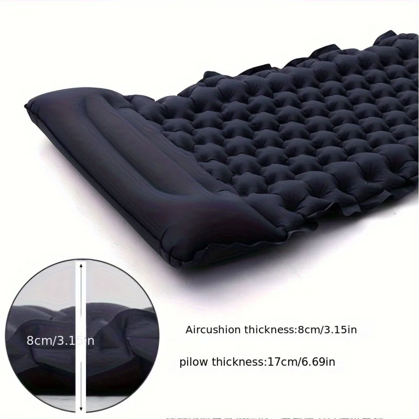 Description Picture 6 of itemOutdoor Camping Inflatable Mattress Thicken Sleeping Pad with Built-in Pillow & Pump Air Mat for Travel Hiking Climbing