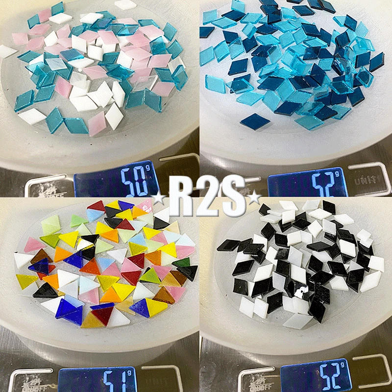 Description Picture 4 of item50g Clear Glass Mosaic Tiles Multi Color Mosaic Piece DIY Mosaic Making Stones for Craft Hobby Arts Home Wall Decoration arte