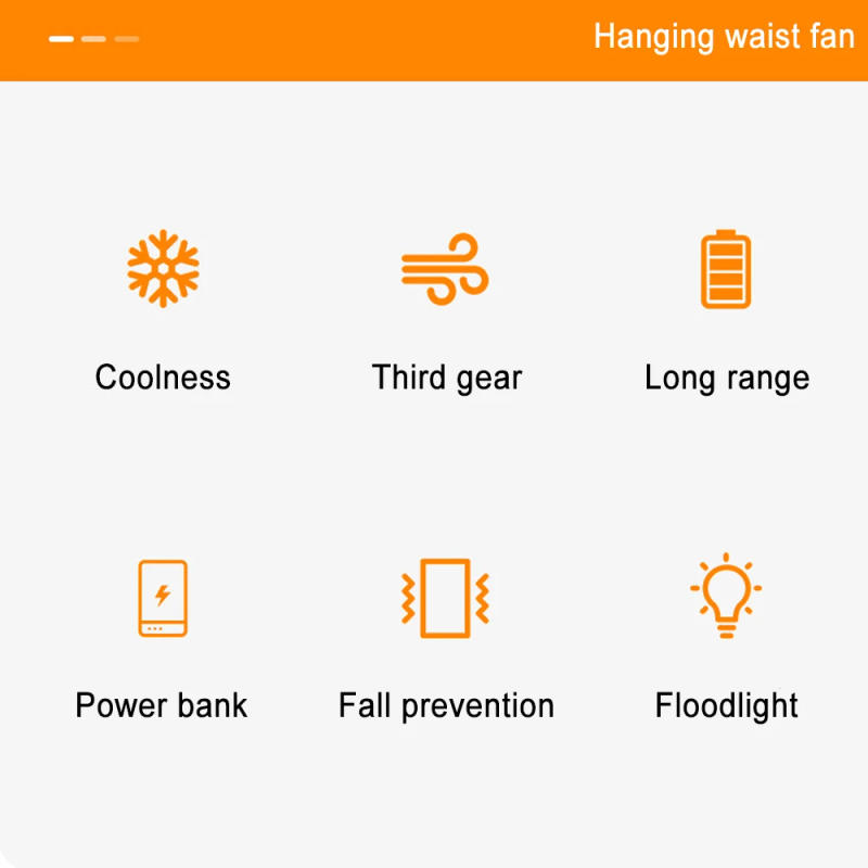 Description Picture 3 of itemWaist Fan Portable Hanging Waist Fan For Outdoor Mini Air Cooler USB Rechargeable Wearable Clip Fan For Running Camping Sport