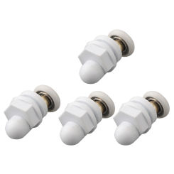 4pcs White Shower Door Roller Pulley Glass Track Roller Gate Wheel Shower Room Steam Room Door Smooth Scrolling Save Effort