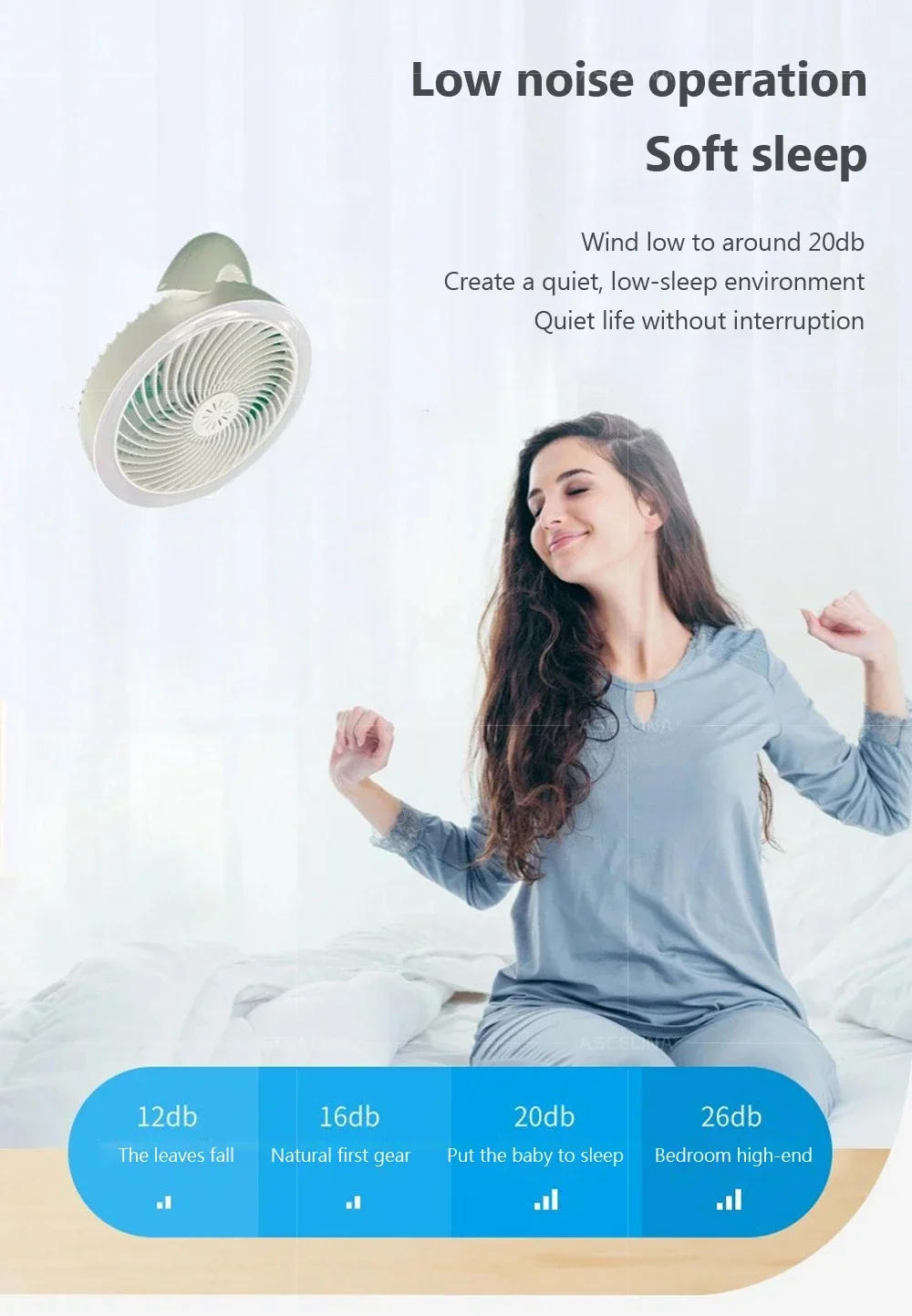 Description Picture 6 of itemLED Fan Lamp Camping Fan Rechargeable Desktop Portable Wireless Ceiling Fan Light Multi scenario usage With Hooks Led Light