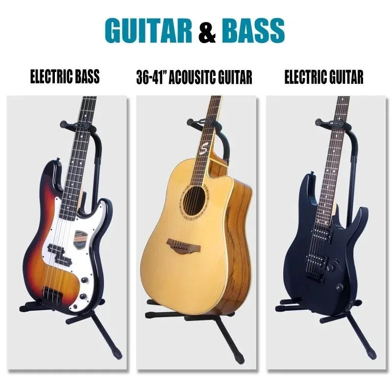 Description Picture 6 of itemVertical Guitar Stand Foldable and Adjustable Instrument Display Ukulele Pipa Bass Folk Classical Electric Wood Guitar Stand