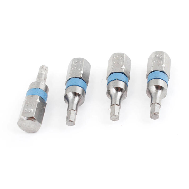 Description Picture 2 of itemUxcell 4Pcs Magnetic 2.5mm H2.5 Hex Head Screwdriver Bit Silver Tone Blue Repair Tool