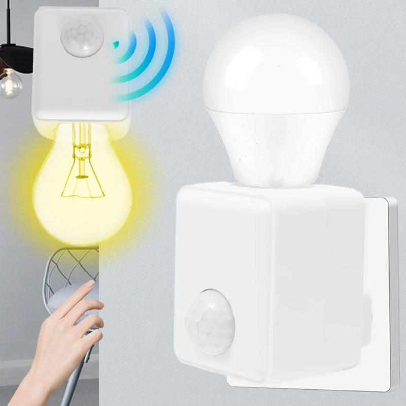 Description Picture 4 of itemNew AC110-220V Wall Mounted LED Human Infrared Sensor Lamp Holder Intelligent Delay E27 Screw Port Sensor Lamp Head Adapter