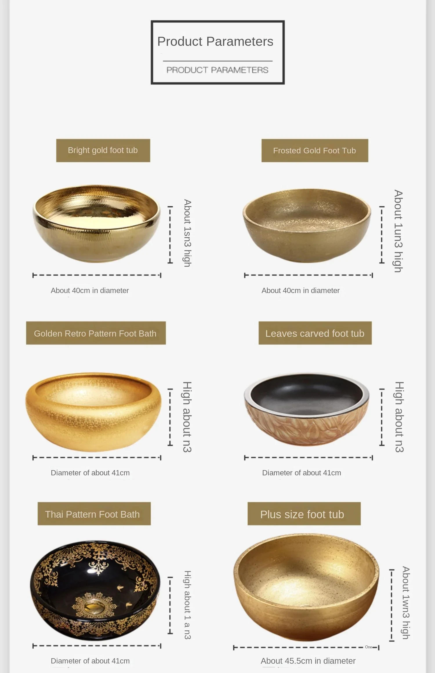 Description Picture 6 of itemThai Spa Club Hotel Foot Wash Foot Bath Tub Ceramic Table Basin Wash Basin Bathroom Basin Home