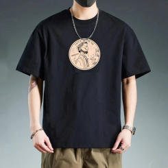 Soft Loose Cotton T-shirt Short Sleeve Cartoon Plus Size Pullover Shirt Ins O-neck Couple Clothing Tees Travel