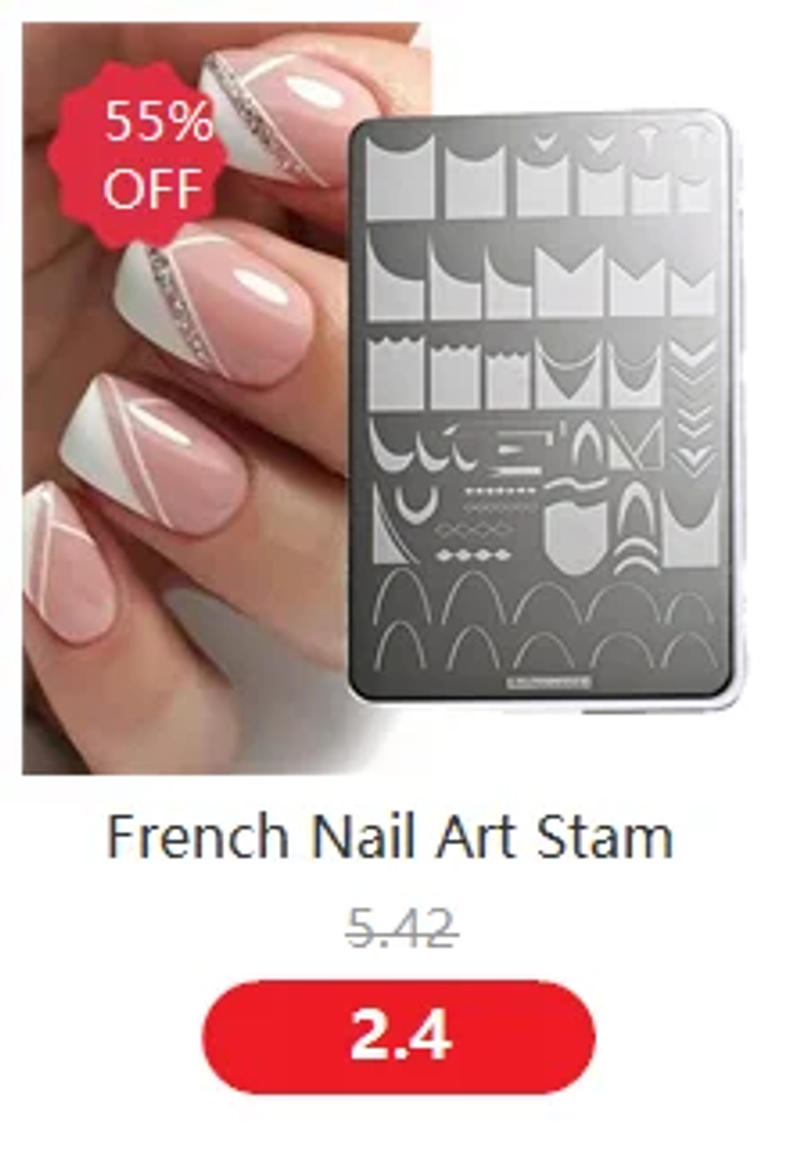 Description Picture 5 of itemFrench Nail Art Stamping Plate 14.5X9.5cm Geometry Wave Line Drawing Templates Flower Lace Stamp Nail Charm Mold Stencil Tools @