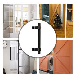 Home Door Handle Household Black Carbon Steel Barn Sliding Pull Old Vintage Hardware 19.5cm Knobs Security Safety