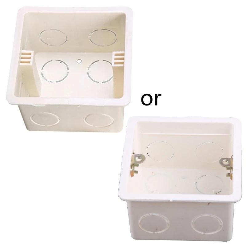 Description Picture 3 of item80x80 PVC Junction Box Wall Mount Cassette For h Socket Base Bottom Box Electrical Box Accessories
