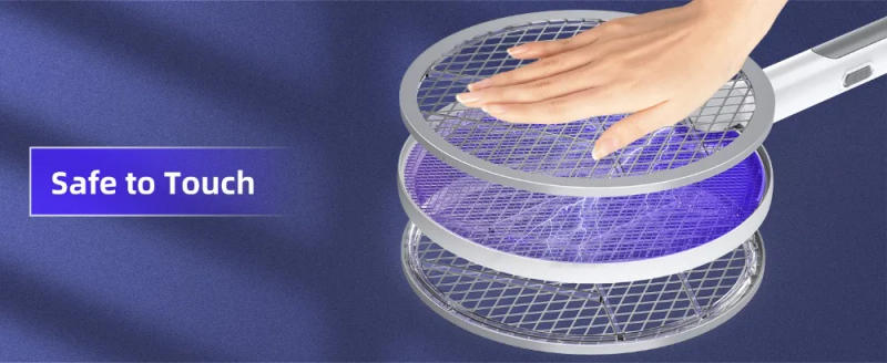 Description Picture 6 of item2 in 1 Indoor Outdoor Mosquito Killer Electric Fly Swatter 4000V Bug Zapper Racket with 3-Layer Safety Mesh Fly USB Rechargeable