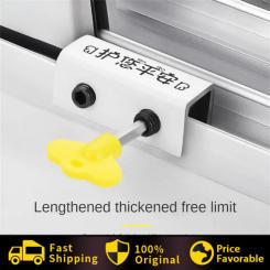 Non-perforated Window Screen Limiter Aluminum Alloy Door and Window Fixed Push-pull Child Lock Buckle Anti-theft Lock