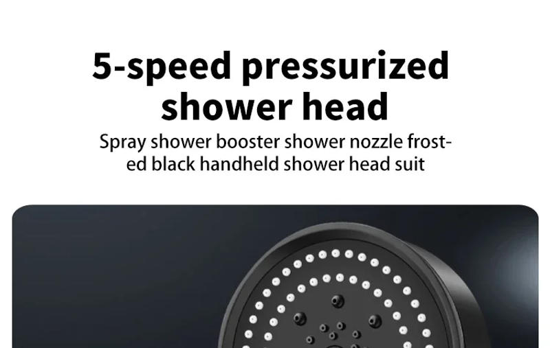 Description Picture 4 of item5 Mode Pressure Boost Shower Head Multifunction Adjustable Large Water Yield Shower Nozzle Massage Shower Bathroom Accessory
