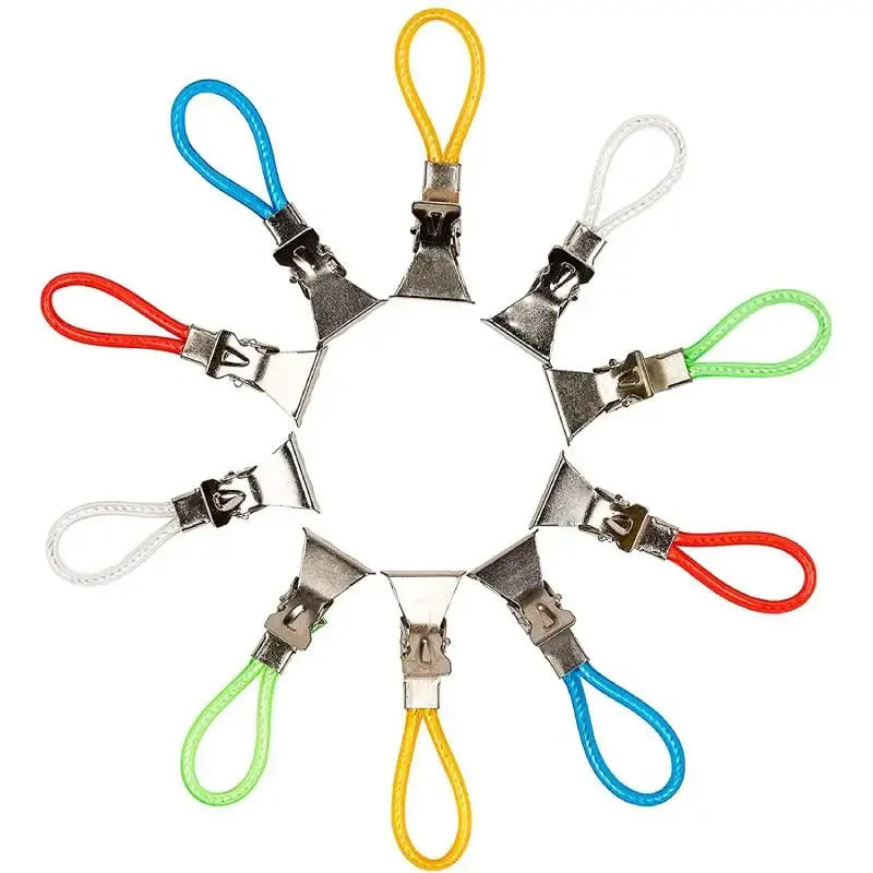 Description Picture 3 of item5/10Pcs Towel Hanging Clips Metal Clip On Hooks Loops Hand Towel Hangers Hanging Clothes Pegs Kitchen Bathroom Organizer