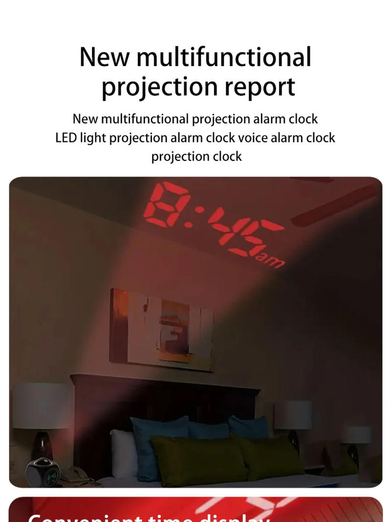 Description Picture 2 of itemMulti-function Projection Chime Clock LED Light Projection Alarm Clock Voice Chime Clock Digital Projection Clock