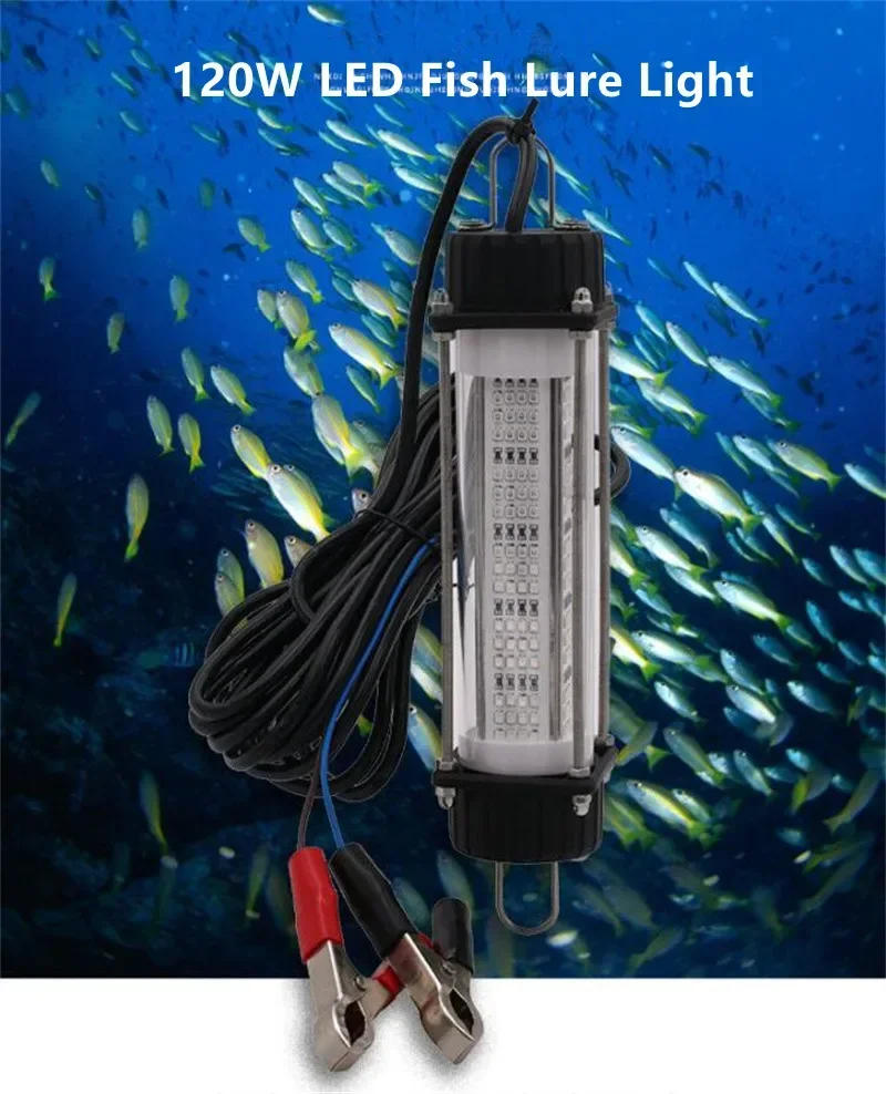 Description Picture 2 of item12V 120W LED Bait Submersible Fishing Waterproof High-Power Fish Underwater White Lure Light Night Fishing Finder