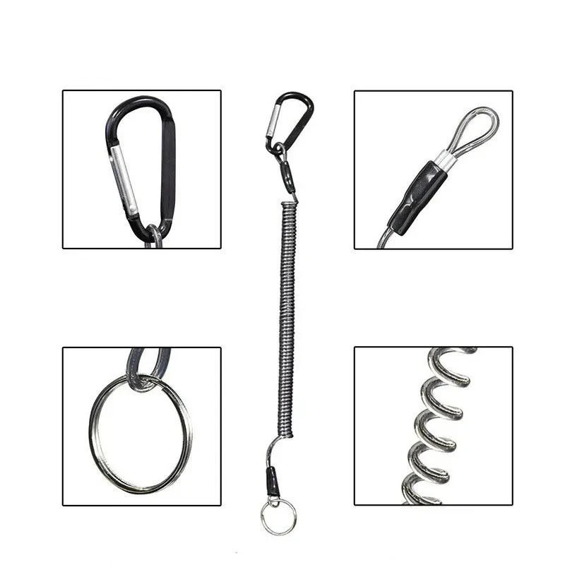 Description Picture 6 of itemKey Lanyard Fishing Missed Rope Key Koord Key Chain Elastic Coil Stretch Tether Fashion Wire spring rope Lockable Key Cord