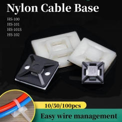 Black /White Cable Tie Bases Mount Wire Removable Self Adhesive Wall Holder Car Fixing Seat Clamps Suction Positioning Sucker