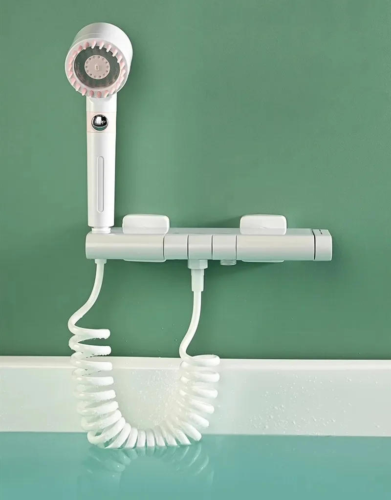 Description Picture 2 of itemBath and Shower Faucet Set Wall Mounted Thermostatic White Brass with muti function Head Set