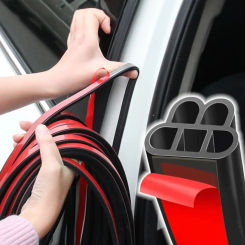 10m Rubber Double Layer Protector Dustproof Weatherstrip Noise Insulation Trunk Sealer Car Door Seal Strip