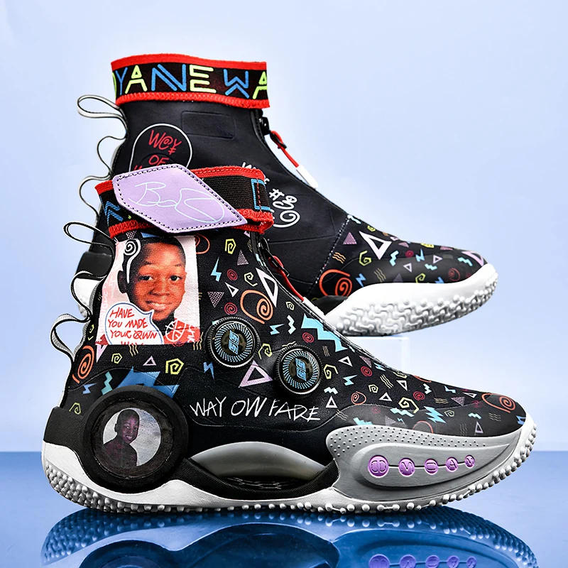 Description Picture 2 of itemHigh-top Men Basketball Shoes Kids Women Breathable High Street Basket Shoes Brand Design Sneakers Original Walking Sports Shoes