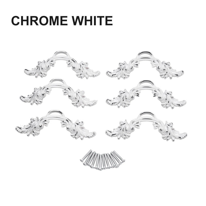 Description Picture 4 of item6pcs Cabinet Handles Carved Wardrobe Handle Drawer Knobs Kitchen Cupboard Door Pulls White European Furniture Handle Hardware