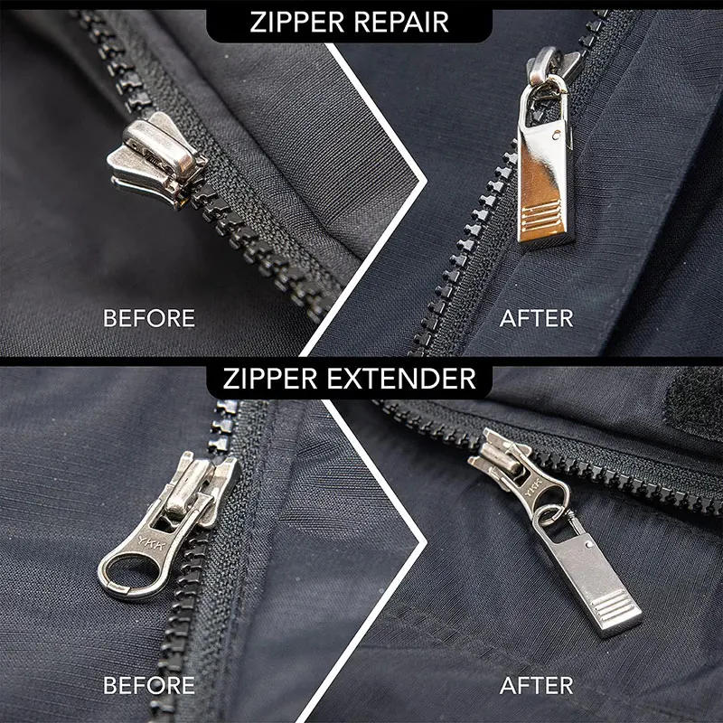 Description Picture 5 of item5/10Pcs Zipper Slider Zippers Puller Replacement Zipper Pull Tab Repair Cord Extension Fixer for Luggage Clothing Jackets Purse