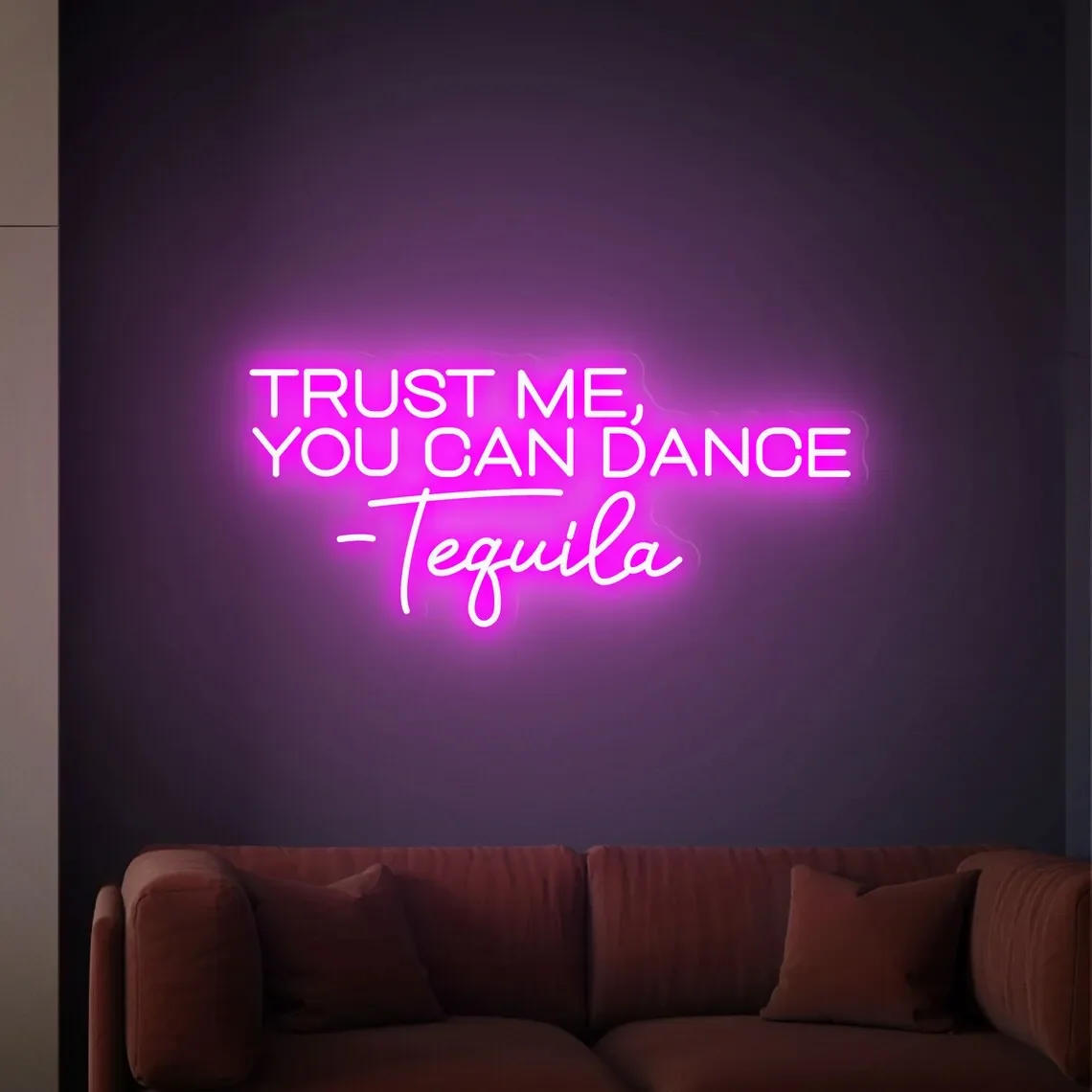 Description Picture 6 of itemTrust me you can dance Tequila Neon sign - neon bar sign, Bar wall decor, Wedding bar sign, Outdoor bar, Neon light sign