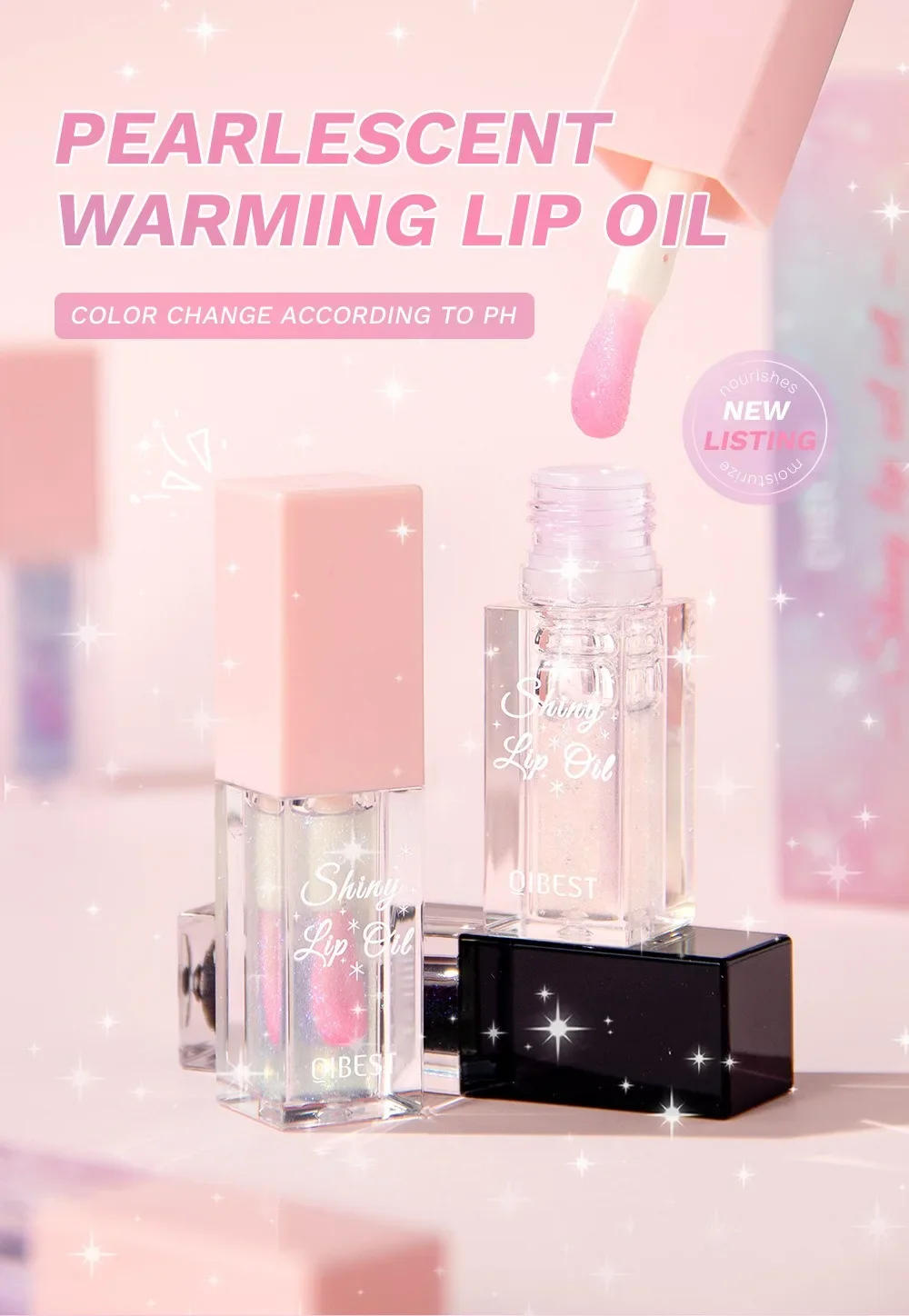 Description Picture 4 of itemTemperature Color Changing Lip Oil Pearlesent Moisturizing Hydrating Lip Gloss Lasting Beauty Reduce Lip Lines Lipstick Cosmetic