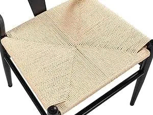 Description Picture 3 of itemSet of 4 Weave Chair,   Mid-Century Metal Dining Chair Y-Shaped Backrest Hemp Seat for Kitchen ,dining Room
