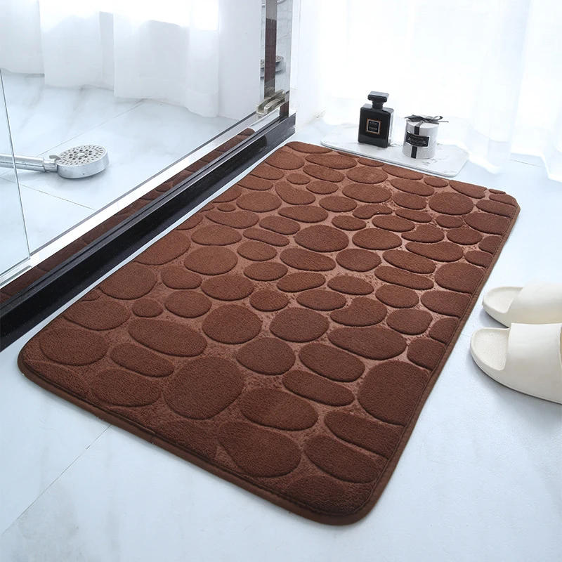 Description Picture 2 of itemMat Non Slip Carpets Cobblestone Embossed Bathroom Bath In Wash Basin Bathtub Side Floor Rug Shower Room Doormat Memory Foam