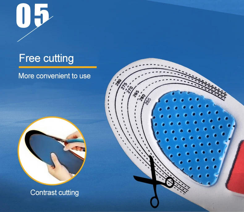 Description Picture 6 of itemSport Running Silicone Gel Insoles for feet Man Women for shoes sole orthopedic pad Massaging Shock Absorption Arch Support