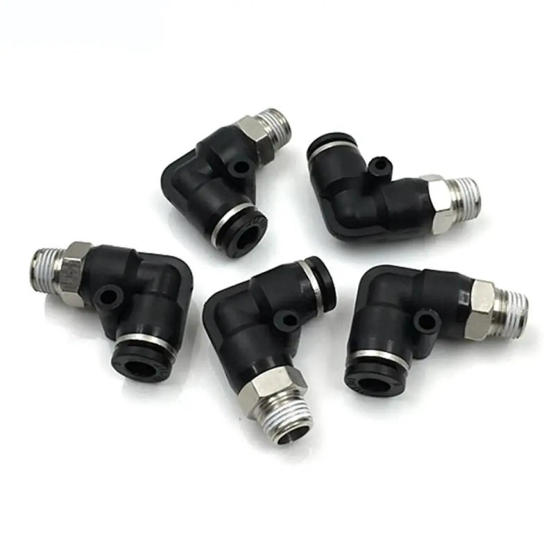 Description Picture 2 of itemExternal thread Elbow Quick Connector Alloy PL4 6 8mm Quick Insert Pneumatic Fitting Air Tube DIY Pneumatic Connector PL Series