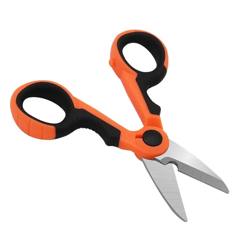 Description Picture 6 of item1Piece Stainless Steel Scissors Household Shears Tools Electrician Scissors Stripping Wire Cut Tools for Fabrics / Paper / Cable