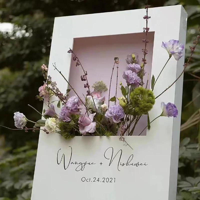 Description Picture 5 of itemDIY Flower Box Welcome Sign Custom Floral Mosaic Frame Box Wedding Decor for Birthday Party Anniversary Decorations