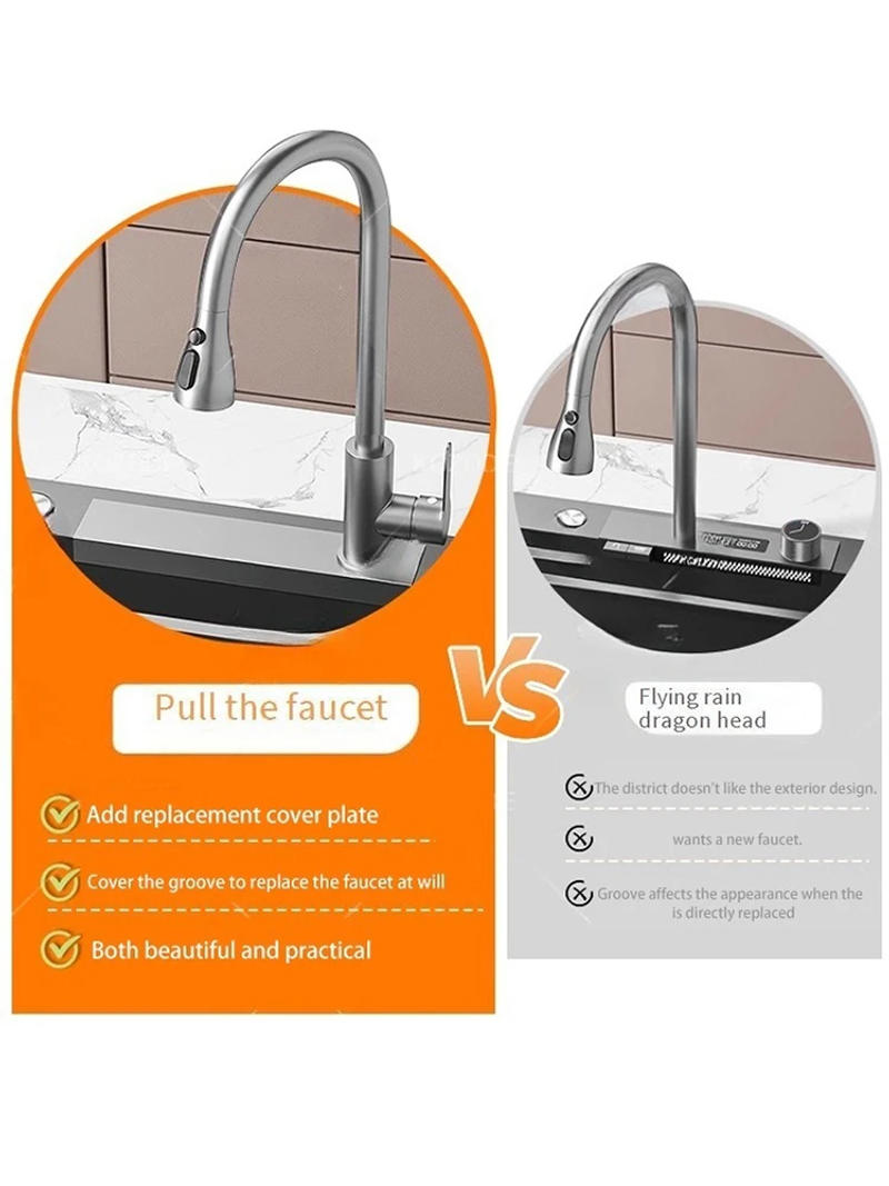 Description Picture 3 of itemKitchen Sink Waterfall Faucet Modification Replaces Ordinary Pull-out faucet With The Same Size Tap Kitchen Accessories