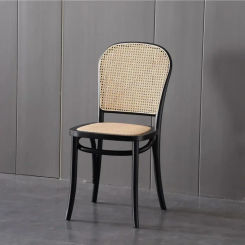 Designer Rattan Chair Rattan Woven Back Chair Luxury Hotel Solid Wood Chair Leisure Cafe Dining Sillas Acrylic Furniture GY50DC