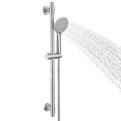 Adjustable Handheld Shower Head Set with 5 Functions Stainless Steel Slide Bar Combo Wall Mount