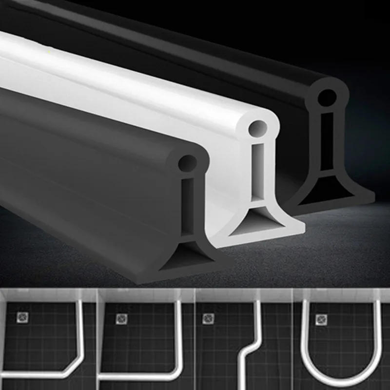 Description Picture 2 of itemBathroom Water Stopper Shower Barrier Door Threshold Water Blocking Wash Basin Splashproof Bendable Silicone Sealing Dam Barrier
