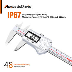 IP67 Industrial Grade Deep Waterproof Oil-Proof Digital Caliper 150 200 300mm Electronic Digital Display Stainless Steel Caliper