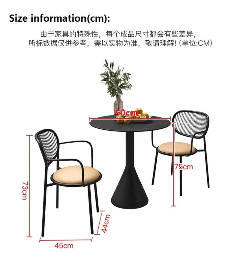 Description Picture 2 of itemOutdoor Iron Art Small Tea Table ,Leisure Garden Table, Milk Tea Coffee Shop Courtyard Outdoor Metal Table And Chair