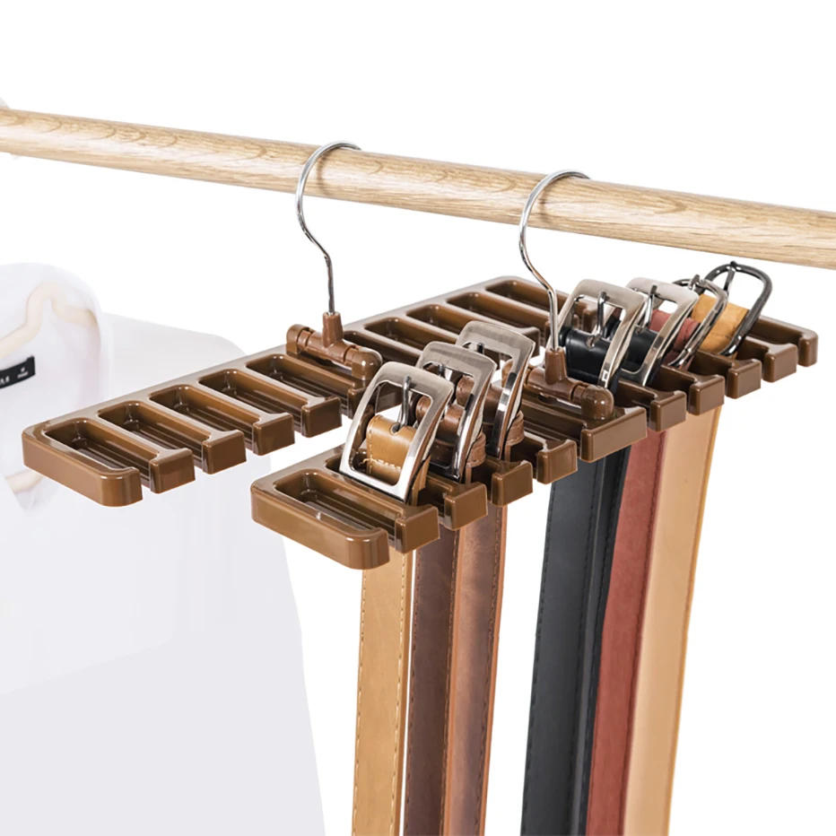 Description Picture 4 of itemTie Belt Hanger Wardrobe Closet Belts Scarf Hanging Organizer Rotating 10 Card Slots Storage Holder Rack Hook Bedroom Home Items