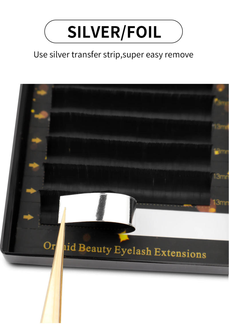 Description Picture 5 of itemOrchid Beauty 0.03-0.07mm Matte Dark Black Easy Fan Lashes Volume Extension Mega Eyelashes Blooming Fans Eyelash Extension Cilio