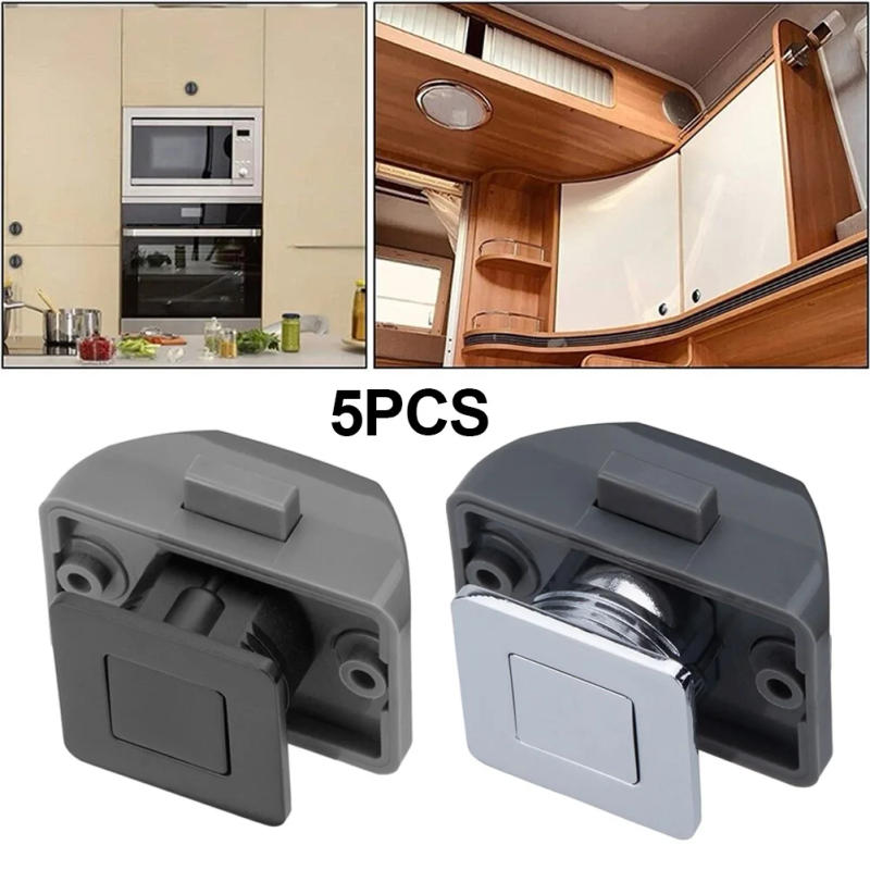 Description Picture 3 of item5pcs Button Catch Lock Cupboard Door Motorhome Camper Caravan Latch Knob Drawer Furniture Button Type Catch Lock