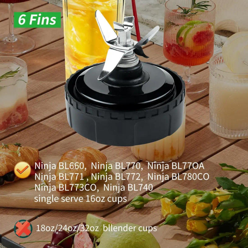 Description Picture 6 of item6-Fin Male Blender Blade Replacement Parts for Nutri Ninja Blender BL660 BL770 BL780 BL740 etc.(Small 3.35inch blade)